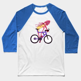 Mountain Biking Squid Baseball T-Shirt